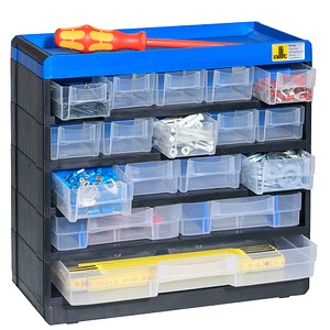 Allit VarioPlus Kleinteilemagazin schwarz, blau 30,0 x 13,5 x 28,5 cm, 1 St.