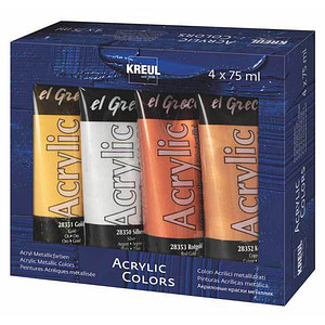 KREUL Metallic Colors Acrylfarben farbsortiert, 4 St.