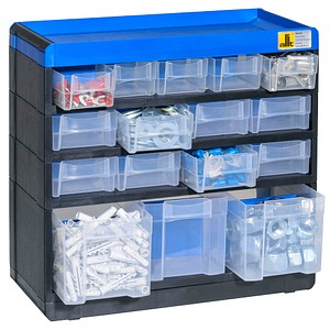 Allit VarioPlus Kleinteilemagazin schwarz, blau 30,0 x 13,5 x 28,5 cm, 1 St.