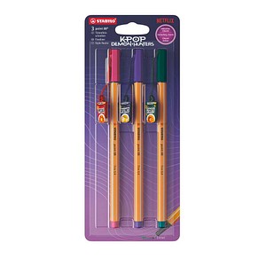STABILO point 88 KPop Demon Hunters Fineliner farbsortiert 0,4 mm, 3 St.