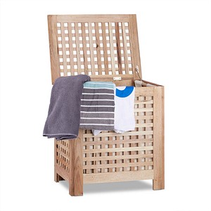 relaxdays Wäschetruhe braun, 1 St.