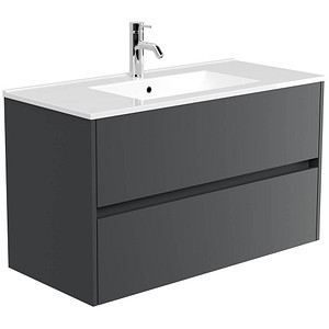 POSSEIK Waschbecken mit Unterschrank LIMES 100 grafit 100,0 x 46,5 x 58,5 cm