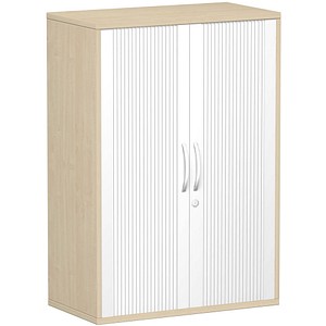 geramöbel Flex Rollladenschrank ahorn, silber 2 Fachböden 80,0 x 42,5 x 118,2 cm