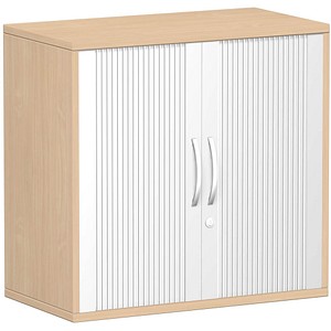 geramöbel Flex Rollladenschrank buche, silber 1 Fachboden 80,0 x 42,5 x 79,8 cm