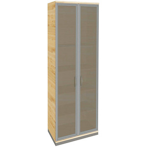 fm Aktenschrank Sidney, 4260267329313 königsahorn, Acrylglas satiniert 5 Fachböden 80,0 x 44,2 x 222,1 cm