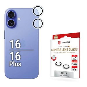 DISPLEX® Camera Lens Glass Kamera-Schutzglas für Apple iPhone 16, iPhone 16 Plus