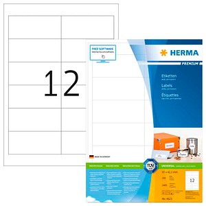 HERMA Etiketten 4623 weiß 97,0 x 42,3 mm, 200 Blatt