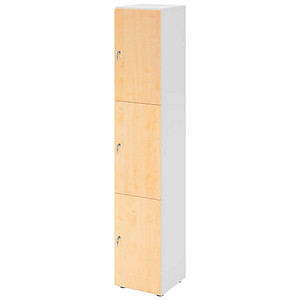 HAMMERBACHER Schließfachschrank weiß, ahorn V264L3/W/3/DS, 3 Schließfächer 40,0 x 42,0 x 215,6 cm