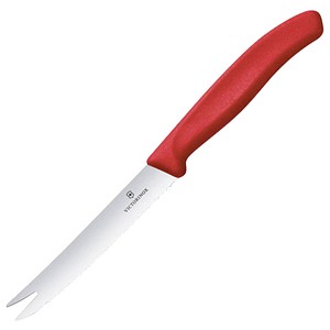 VICTORINOX Wurstmesser Swiss Classic silber, rot, Klinge: 11,0 cm, 1 St.