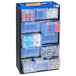 Allit VarioPlus Kleinteilemagazin schwarz, blau 30,0 x 13,5 x 52,5 cm, 1 St.