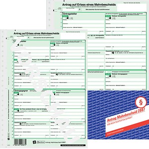AVERY Zweckform Mahnbescheid für maschinelle Bearbeitung Formulare 2887, 25 Set