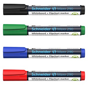 Schneider Maxx 290 Whiteboard- und Flipchart-Marker farbsortiert 2,0 - 3,0 mm, 4 St.