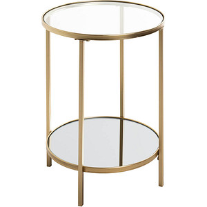 HAKU Möbel Beistelltisch Spiegel, Sicherheitsglas gold 39,0 x 39,0 x 55,0 cm