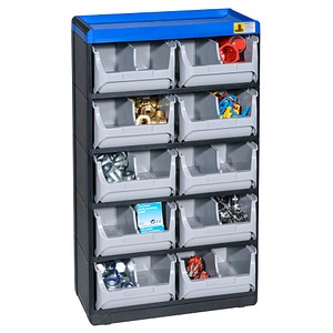 Allit VarioPlus Kleinteilemagazin schwarz, blau 30,0 x 16,5 x 52,5 cm, 1 St.