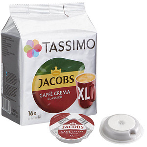 TASSIMO JACOBS CAFFÈ CREMA CLASSICO XL Kaffeediscs Arabica- und Robustabohnen mild 16 Portionen