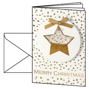 SIGEL Weihnachtskarten Confetti Star DS059 DIN A6, 10 St.