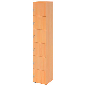 HAMMERBACHER Schließfachschrank buche V264L6/6/6/DS, 6 Schließfächer 40,0 x 42,0 x 215,6 cm