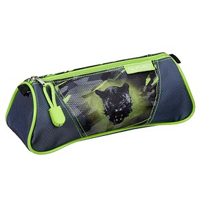 herlitz Schlampermäppchen Wild Panther anthrazit, grün, 21,5 x 7,0 cm