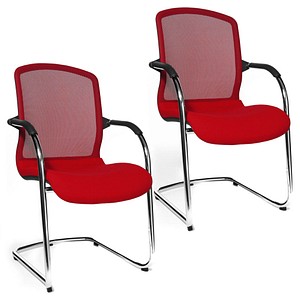 Topstar Besucherstühle Open Chair 100 OC590 T31 rot Stoff, 2 St.