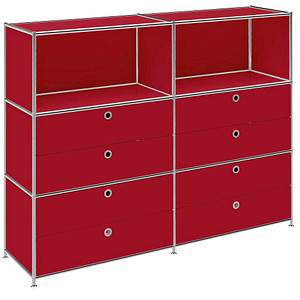 viasit Sideboard System4, 86329 rubinrot 152,9 x 40,4 x 118,2 cm, 1 St.