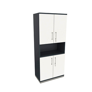 fm Regalschrank Oldenburg, 4260649684399 weiß, lavagrau 80,0 cm 44,2 cm, 1 St.