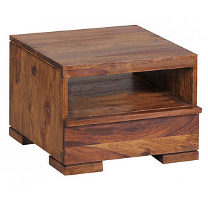 WOHNLING Nachttisch rechteckig Massivholz sheesham 40,0 x 40,0 x 30,0 cm, 1 St.