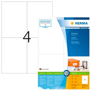 HERMA Etiketten 4627 weiß 105,0 x 148,0 mm, 200 Blatt