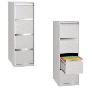 Gürkan Hängeregistraturschrank lichtgrau 4 Schubladen 40,0 x 62,0 x 132,0 cm, 1 St.