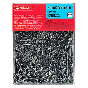 herlitz Büroklammern silber verzinkt, 1.200 St.