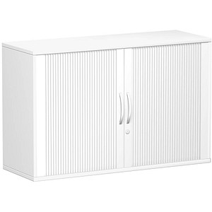 geramöbel Flex Rollladenschrank weiß, silber 1 Fachboden 120,0 x 42,5 x 79,8 cm