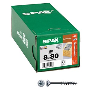 SPAX® Holzbauschrauben T40 Tellerkopf WIROX 0251010800805 8 mm x 80 mm, 50 St.