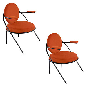2 PAPERFLOW Sessel SATURNE rost schwarz Kunstleder
