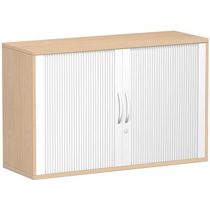 geramöbel Flex Rollladenschrank buche, silber 1 Fachboden 120,0 x 42,5 x 72,0 cm
