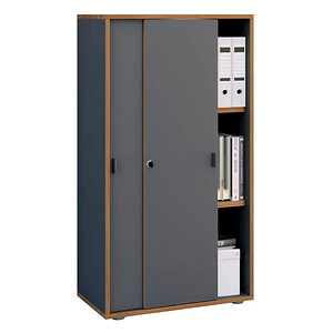 VCM my office Schiebetürenschrank Salia, 920737 anthrazit, honig-eiche 2 Fachböden 60,0 x 37,4 x 109,7 cm