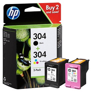 HP 304 | schwarz, 2er-Set Printus color Druckerpatronen, (3JB05AE)