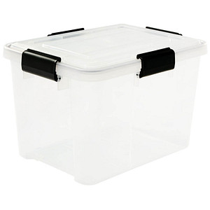IRIS Ohyama Water Proof Aufbewahrungsbox 20,0 l transparent, schwarz 29,0 x 39,0 x 26,0 cm, 1 St.