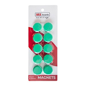 ALLboards Magnet grün, Kunststoff Ø 2,0 x 0,6 cm, 10 St.