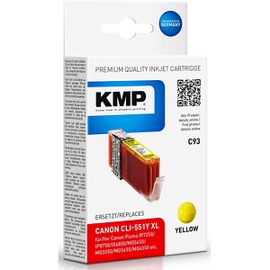 KMP C93 gelb Tintenpatrone ersetzt Canon CLI-551 XL Y KMP C93 gelb Tintenpatrone ersetzt Canon CLI-551 XL Y