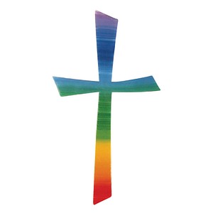 Rayher Wachsmotiv mehrfarbig Kreuz Regebogen, 1 St.