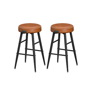VASAGLE Barhocker LBC080K01 braun Kunstleder, 2 St.