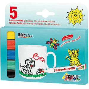 KREUL Hobby Line Porzellanstifte farbsortiert 1,0 - 3,0 mm, 5 St.