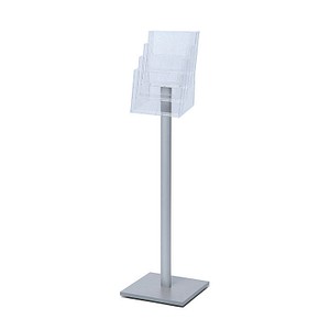 Showdown® Displays Prospektständer MB4C230 transparent DIN A4 4 Fächer 33,0 x 33,0 x 111,5 cm, 1 St.