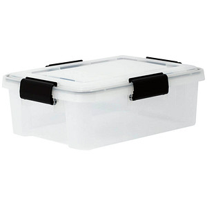IRIS Ohyama Water Proof Aufbewahrungsbox 10,0 l transparent, schwarz 29,0 x 39,0 x 14,6 cm, 1 St.