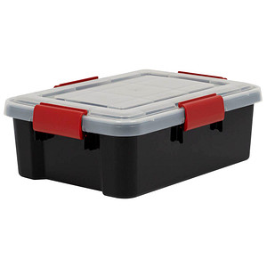 IRIS Ohyama AT-S BkR/C/D.Red Aufbewahrungsbox 10,0 l schwarz, transparent, rot 29,0 x 39,0 x 14,6 cm, 1 St.