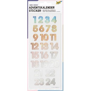 folia Adventskalenderzahlen NUMBERS IRIDESCENT irisierend 24 St.
