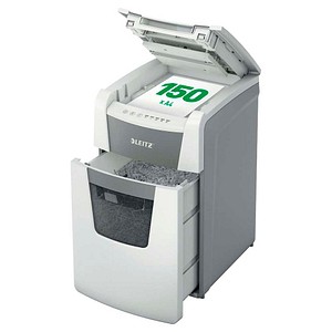 AKTION: LEITZ IQ Autofeed Small Office 150 Aktenvernichter mit Partikelschnitt P-5, 2 x 15 mm, bis 150 Blatt, weiß mit 55 Euro CashBack