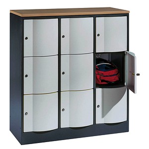 CP Schließfachschrank S 5000 Resisto anthrazit, silber 8573-372 S10744, 9 Schließfächer 115,0 x 54,0 x 125,5 cm