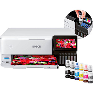 AKTION: EPSON EcoTank ET-8500 3 in 1 Tintenstrahl-Multifunktionsdrucker weiß mit 80 Euro CashBack