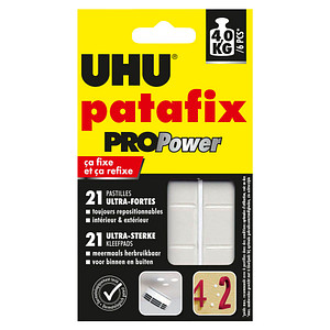 UHU ProPower doppelseitige Klebepads für max. 3,0 g, 25 x 20,0 mm, 1 St.