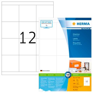 HERMA Etiketten 4617 weiß 70,0 x 67,7 mm, 200 Blatt